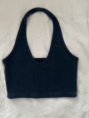 Brandy Melville Navy Halter Crop Top